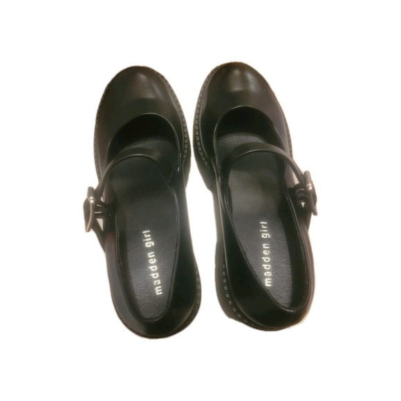 Madden Nyc Shoes - Madden Girl Black Mary Jane Platform Chunky Block Heel Whimsigoth Y2K